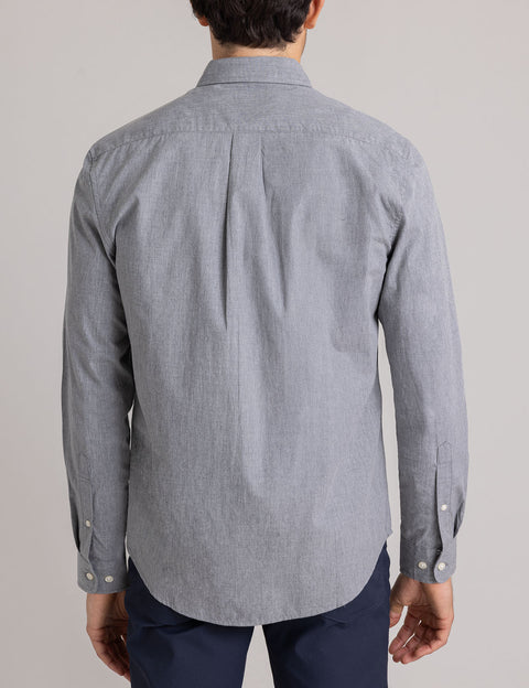PEACHED HEATHER POPLIN LONG SLEEVE SHIRT - U.S. Polo Assn.