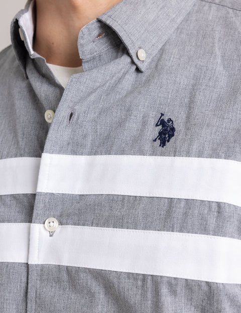 PEACHED HEATHER POPLIN LONG SLEEVE SHIRT - U.S. Polo Assn.