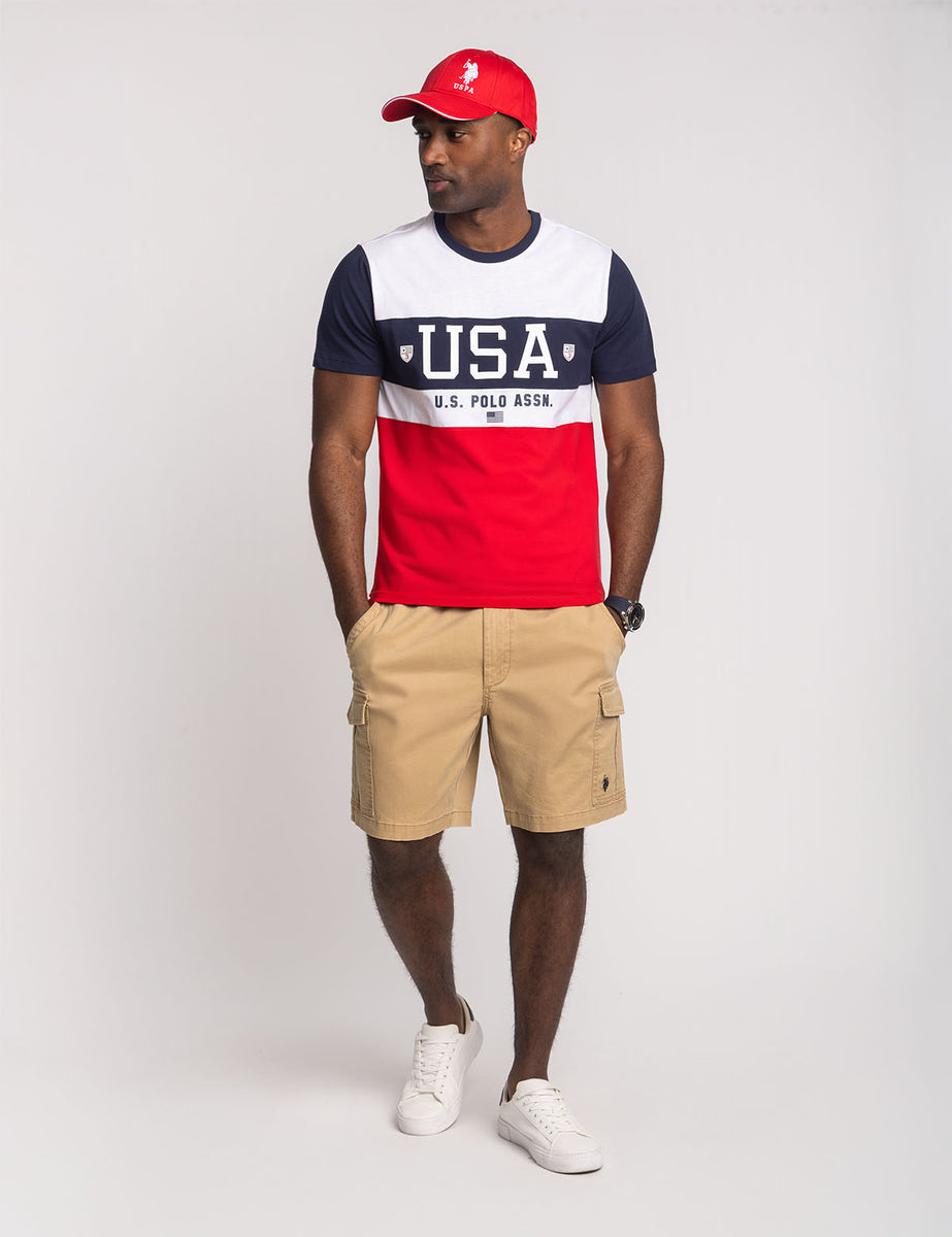 COLOR BLOCK USA JERSEY CREW NECK T-SHIRT– U.S. Polo Assn.