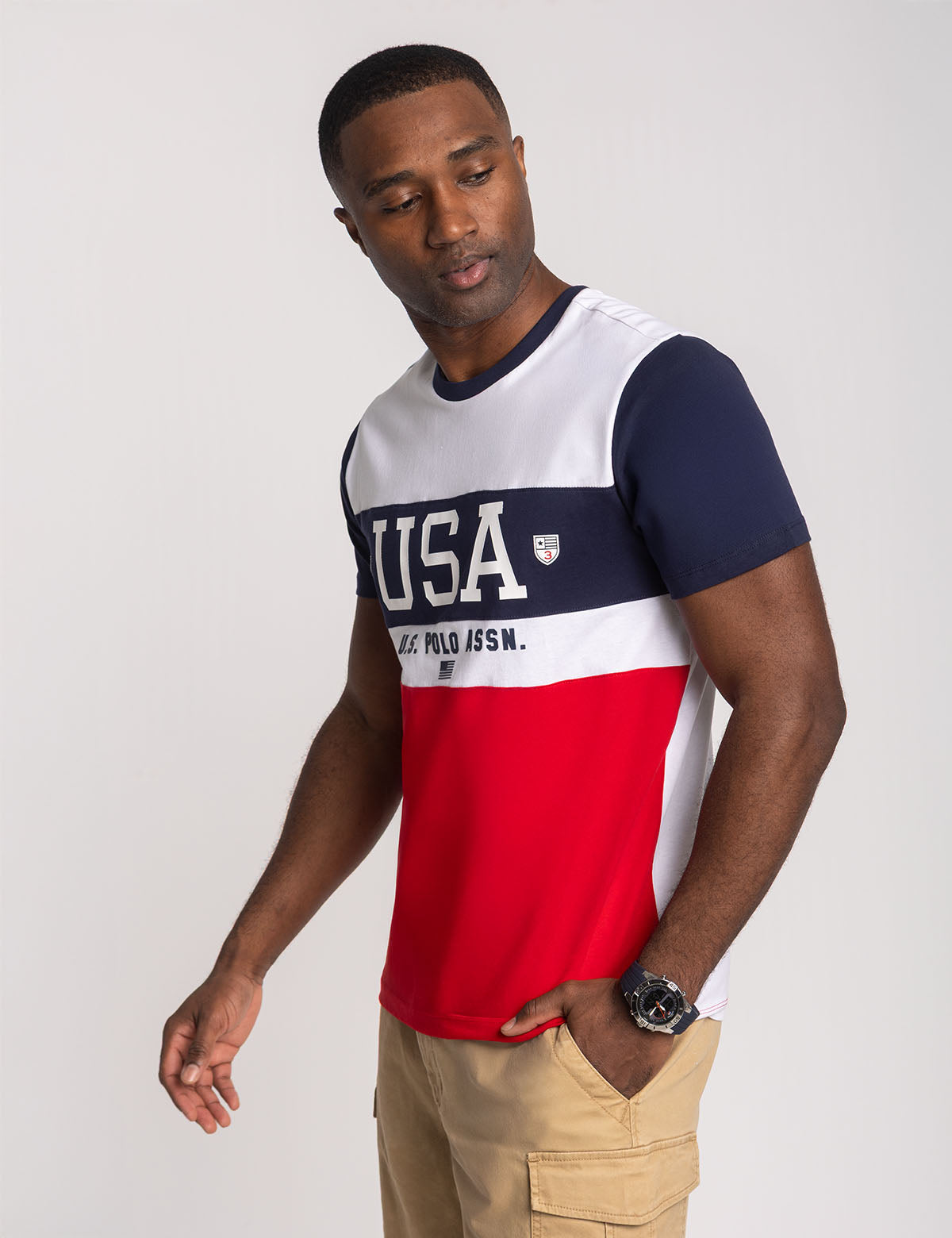 Colorblock Crew COLOR BLOCK USA JERSEY CREW NECK T-SHIRT– U.S. Polo Assn.