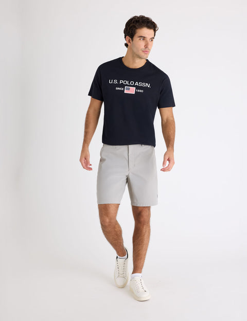 FLAG EMBOSSED WORDMARK PRINTED JERSEY T-SHIRT - U.S. Polo Assn.