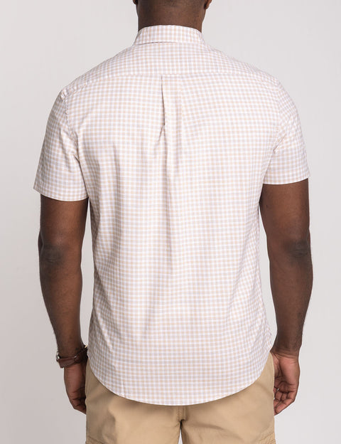 SHORT SLEEVE PLAID POPLIN SHIRT WITH POCKET - U.S. Polo Assn.