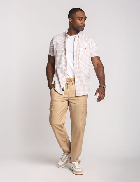 SHORT SLEEVE PLAID POPLIN SHIRT WITH POCKET - U.S. Polo Assn.