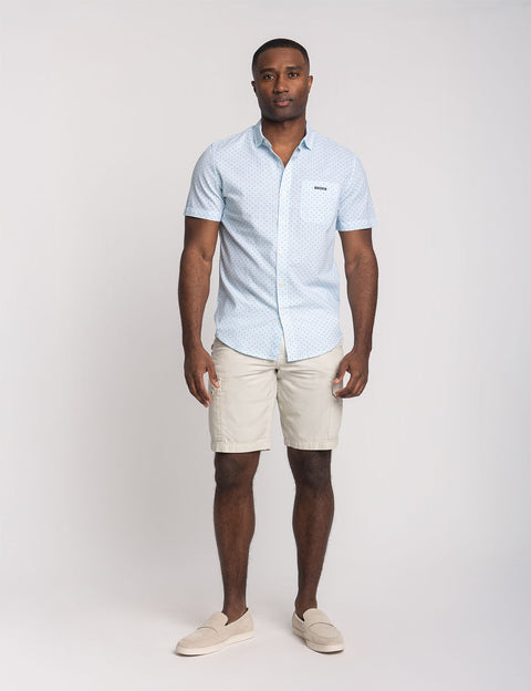 SHORT SLEEVE DOT POPLIN SHIRT WITH POCKET - U.S. Polo Assn.