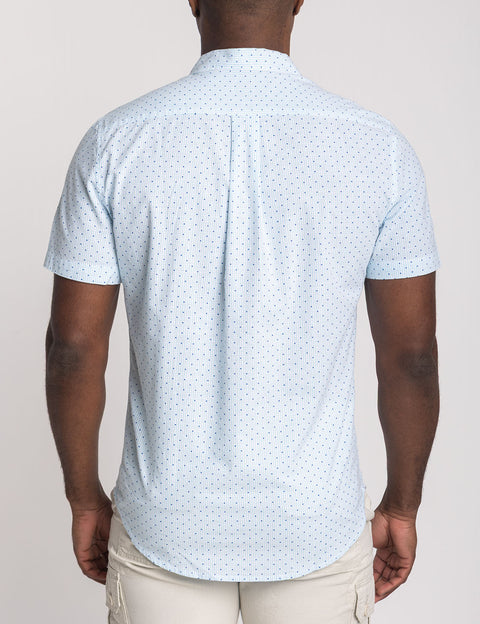 SHORT SLEEVE DOT POPLIN SHIRT WITH POCKET - U.S. Polo Assn.