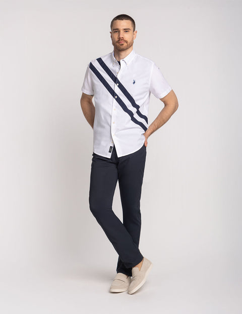 SHORT SLEEVE DOUBLE SASH OXFORD SHIRT - U.S. Polo Assn.