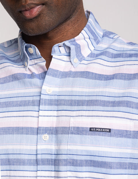 LONG SLEEVE SLUB POPLIN WITH DOBBY SHIRT - U.S. Polo Assn.