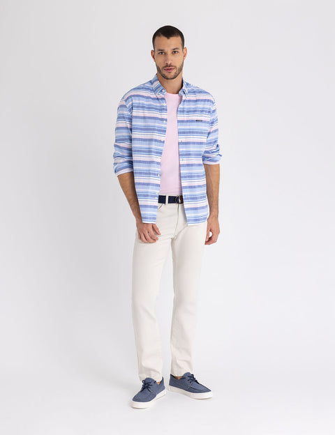 LONG SLEEVE SLUB POPLIN WITH DOBBY SHIRT - U.S. Polo Assn.