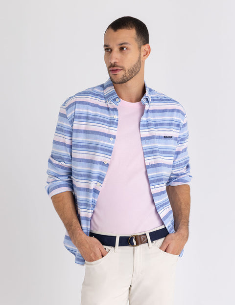 LONG SLEEVE SLUB POPLIN WITH DOBBY SHIRT - U.S. Polo Assn.
