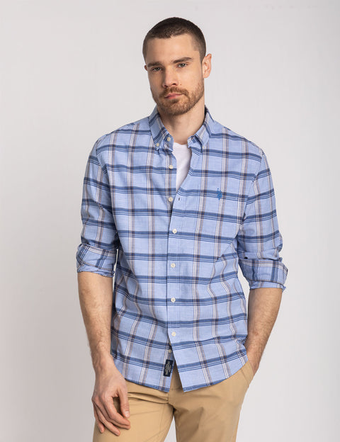 LONG SLEEVE STRETCH PLAID POPLIN SHIRT - U.S. Polo Assn.