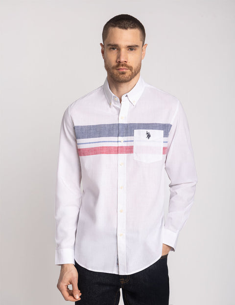 LONG SLEEVE ENGINEERED STRIPE POPLIN SHIRT - U.S. Polo Assn.