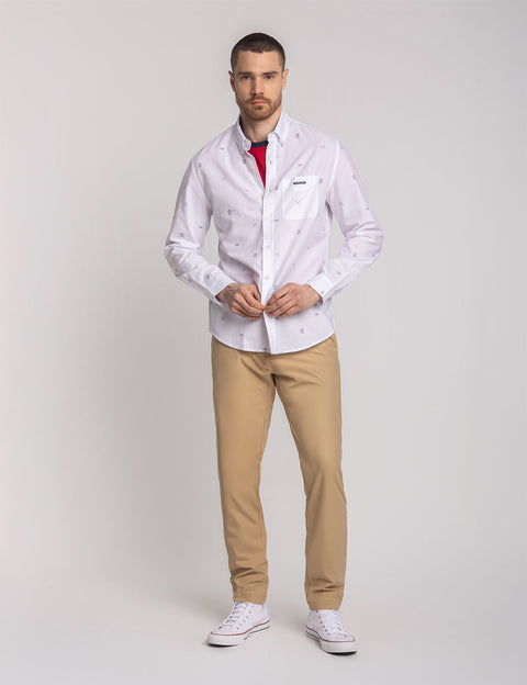 LONG SLEEVE ALL OVER MALLET PRINT OXFORD SHIRT - U.S. Polo Assn.