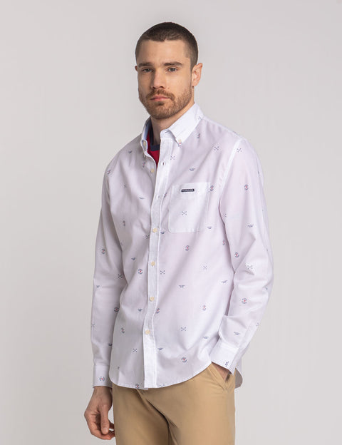 LONG SLEEVE ALL OVER MALLET PRINT OXFORD SHIRT - U.S. Polo Assn.