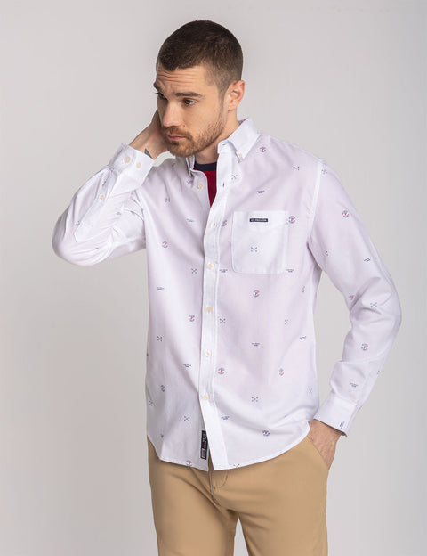 LONG SLEEVE ALL OVER MALLET PRINT OXFORD SHIRT - U.S. Polo Assn.