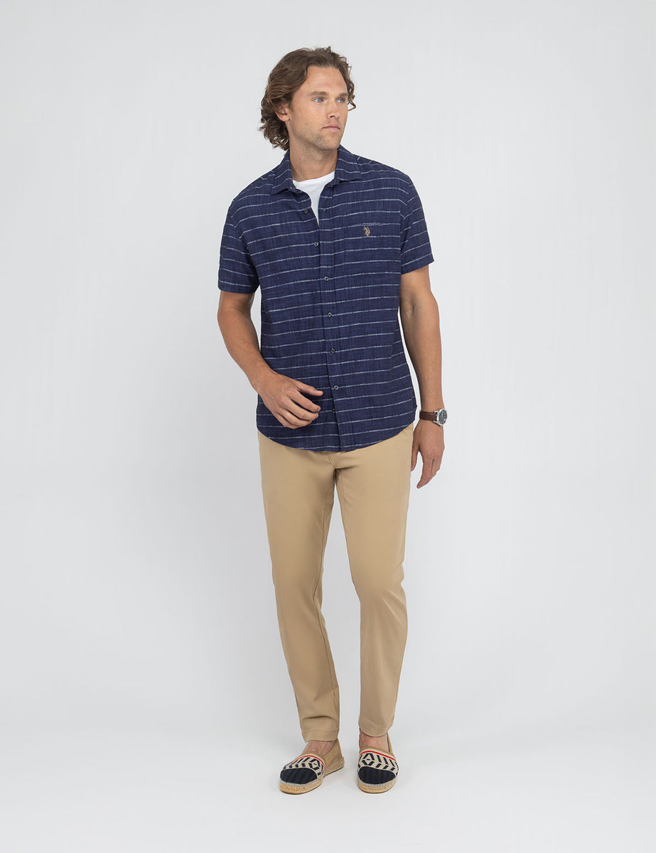 WHITE LABEL SLUB POPLIN DOBBY WOVEN SHIRT– U.S. Polo Assn.