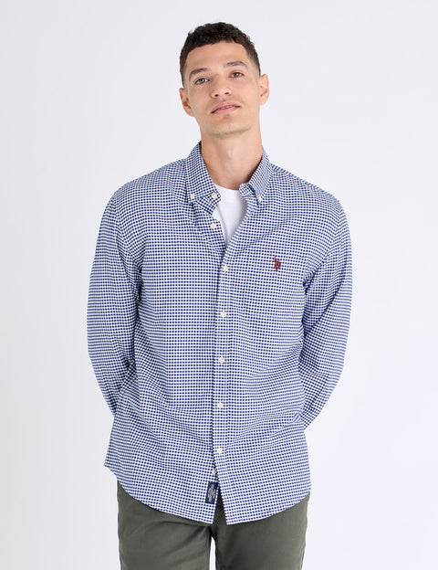 LONG SLEEVE LIGHT WEIGHT GINGHAM OXFORD SHIRT - U.S. Polo Assn.