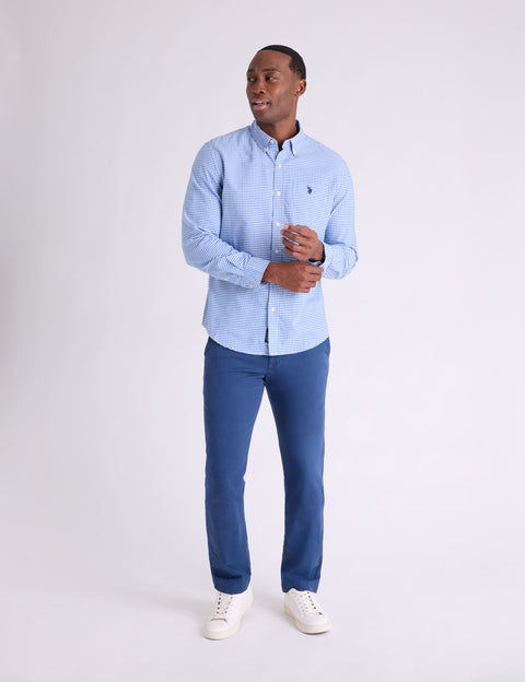 LONG SLEEVE LIGHT WEIGHT GINGHAM OXFORD SHIRT - U.S. Polo Assn.