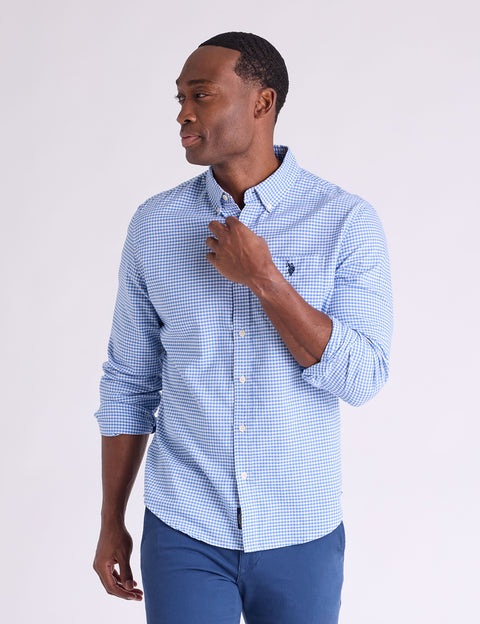 LONG SLEEVE LIGHT WEIGHT GINGHAM OXFORD SHIRT - U.S. Polo Assn.