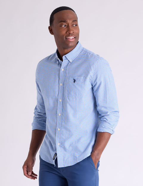 LONG SLEEVE LIGHT WEIGHT GINGHAM OXFORD SHIRT - U.S. Polo Assn.