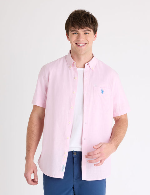 SHORT SLEEVE LINEN BLEND POCKET SHIRT - U.S. Polo Assn.