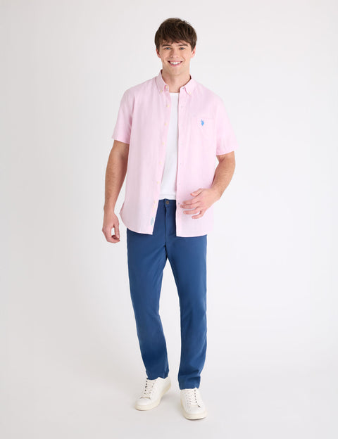SHORT SLEEVE LINEN BLEND POCKET SHIRT - U.S. Polo Assn.