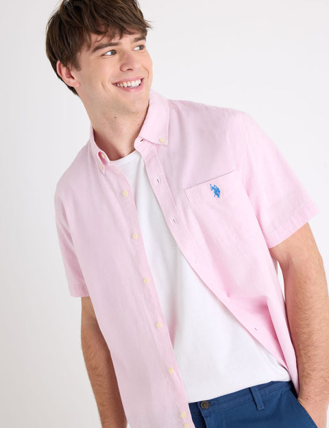 SHORT SLEEVE LINEN BLEND POCKET SHIRT - U.S. Polo Assn.