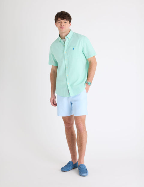 SHORT SLEEVE LINEN BLEND POCKET SHIRT - U.S. Polo Assn.