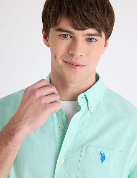 SHORT SLEEVE LINEN BLEND POCKET SHIRT - U.S. Polo Assn.