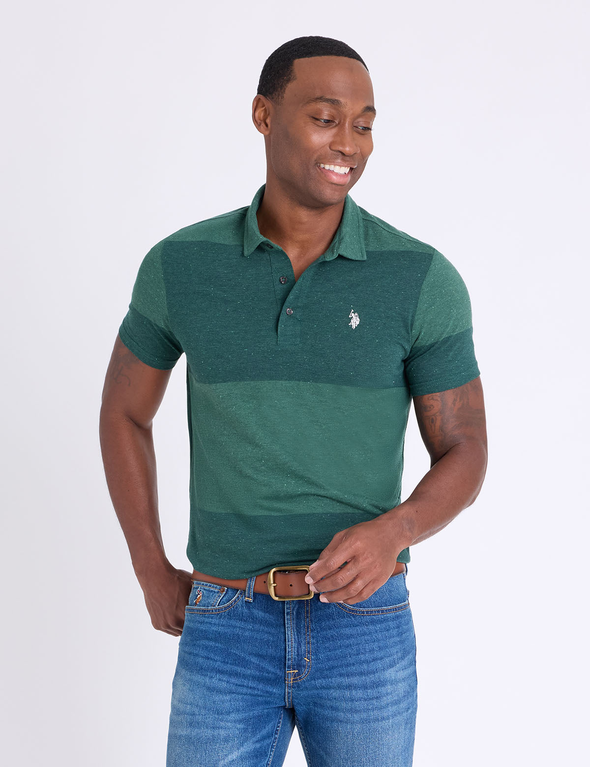 WHITE LABEL YARN DYE STRIPE JERSEY POLO SHIRT– U.S. Polo Assn