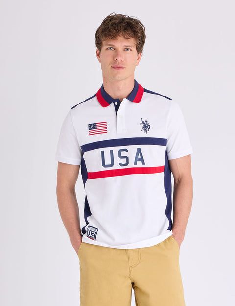 COLORBLOCK AMERICANA APPLIQUE PIQUE POLO SHIRT - U.S. Polo Assn.
