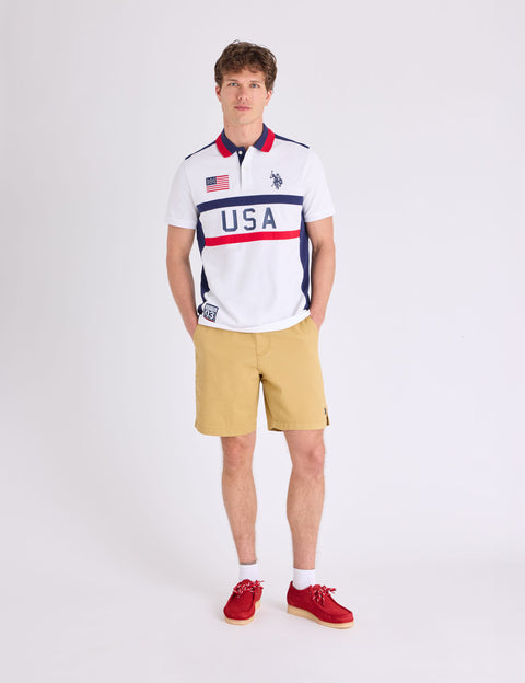 COLORBLOCK AMERICANA APPLIQUE PIQUE POLO SHIRT - U.S. Polo Assn.