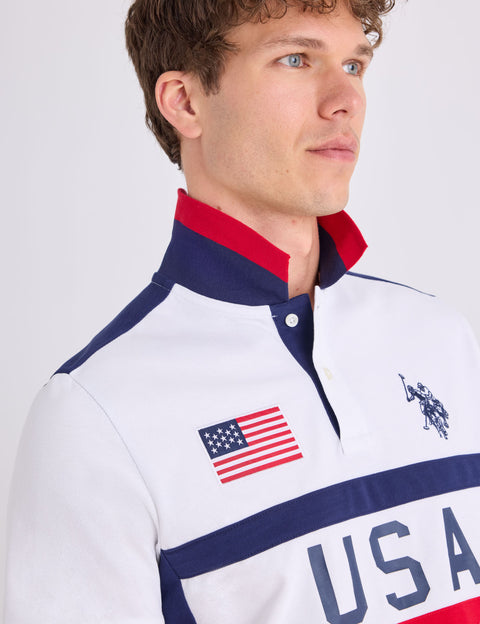 COLORBLOCK AMERICANA APPLIQUE PIQUE POLO SHIRT - U.S. Polo Assn.