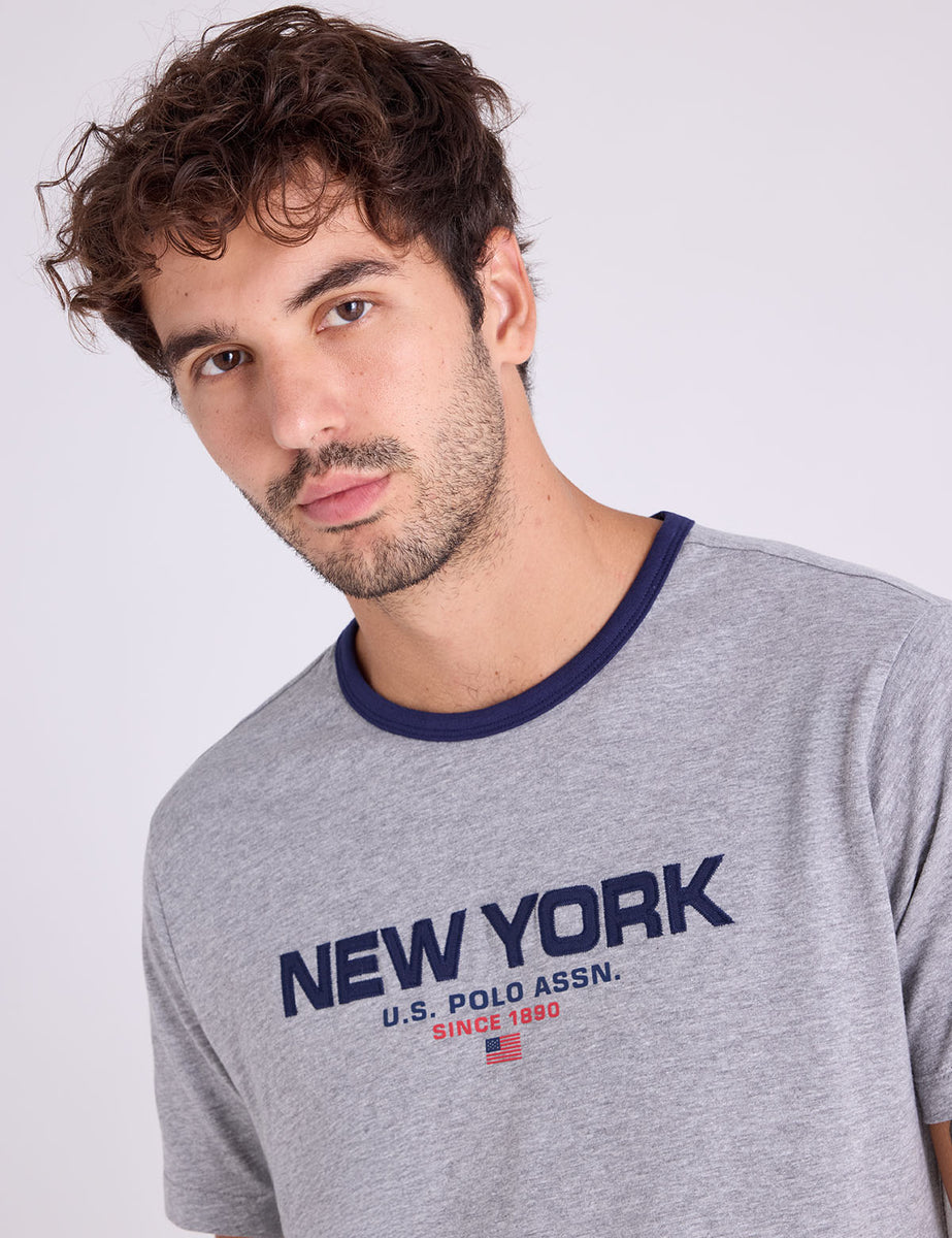 NYC TWILL APPLIQUE JERSEY RINGER T-SHIRT– U.S. Polo Assn.