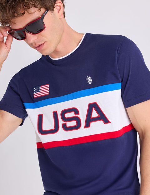 COLORBLOCK AMERICANA APPLIQUE JERSEY T-SHIRT - U.S. Polo Assn.