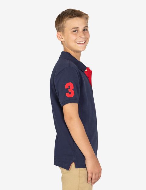 BOYS MULTI COLOR LOGO SOLID PIQUE POLO SHIRT - U.S. Polo Assn.