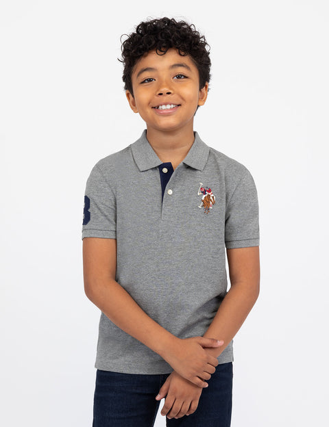 BOYS MULTI COLOR LOGO SOLID PIQUE POLO SHIRT - U.S. Polo Assn.