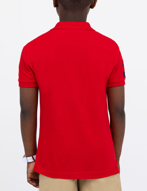 BOYS MULTI COLOR LOGO SOLID PIQUE POLO SHIRT - U.S. Polo Assn.