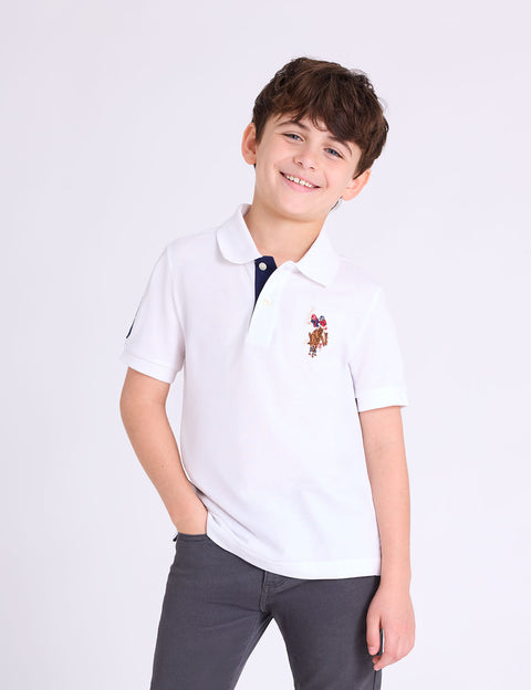 BOYS MULTI COLOR LOGO SOLID PIQUE POLO SHIRT - U.S. Polo Assn.