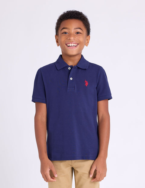 BOYS SOLID PIQUE POLO SHIRT - U.S. Polo Assn.