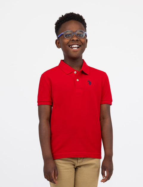 BOYS SOLID PIQUE POLO SHIRT - U.S. Polo Assn.