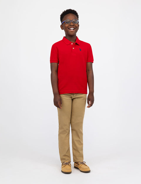 BOYS SOLID PIQUE POLO SHIRT - U.S. Polo Assn.