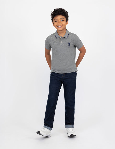 BOYS SOLID PIQUE POLO SHIRT - U.S. Polo Assn.