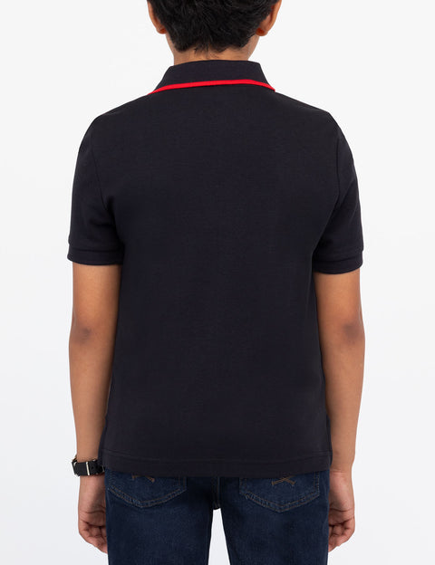 BOYS SOLID INTERLOCK POLO SHIRT