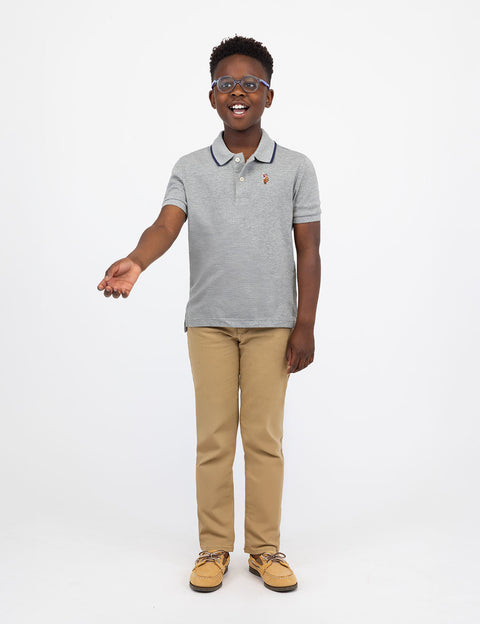 BOYS SOLID INTERLOCK POLO SHIRT - U.S. Polo Assn.