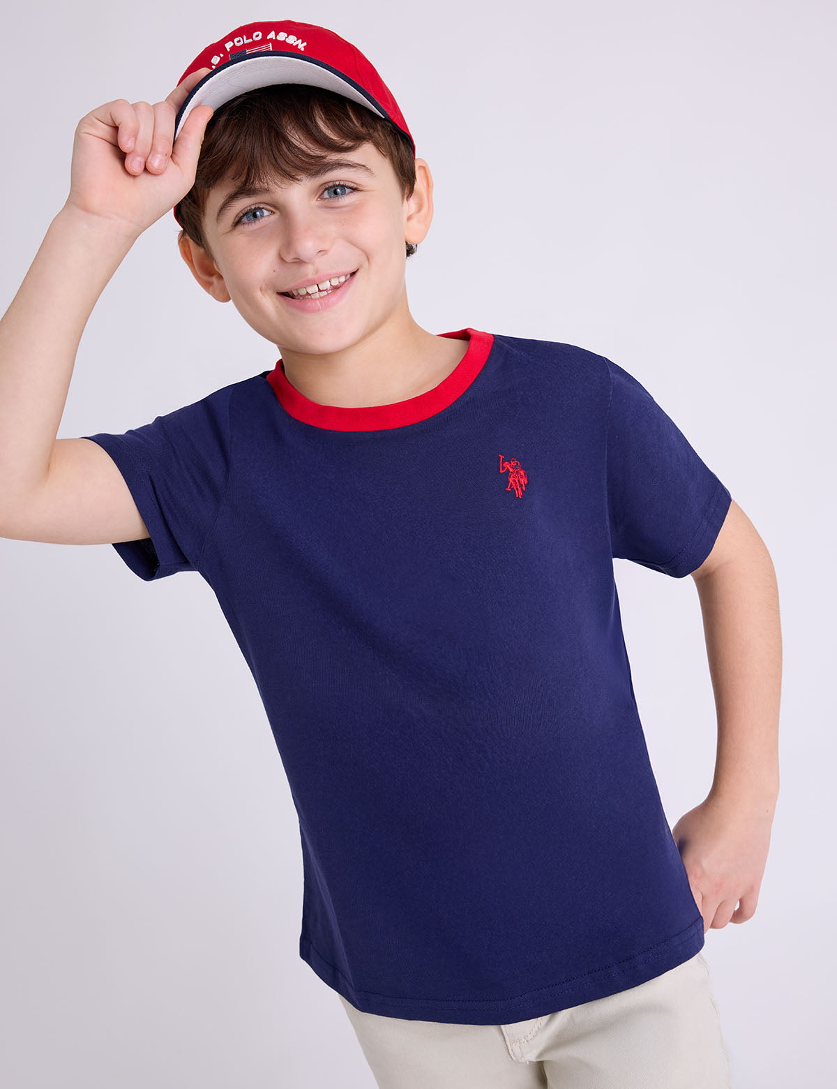 BOYS RINGER CREW NECK T-SHIRT– U.S. Polo Assn.