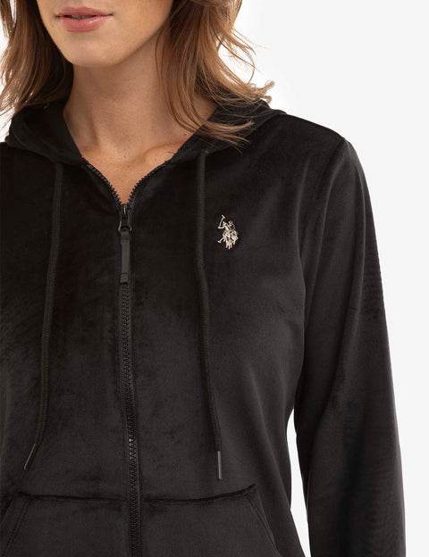 VELOUR ZIP UP HOODIE - U.S. Polo Assn.
