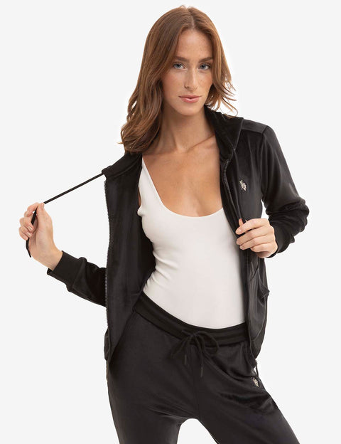 VELOUR ZIP UP HOODIE - U.S. Polo Assn.