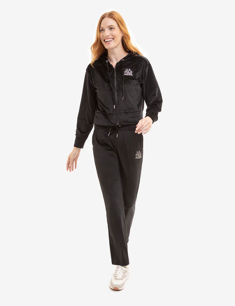 VELOUR FULL ZIP EMBELLISHED HOODIE - U.S. Polo Assn.