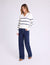 JOHNNY COLLAR THIN STRIPE SWEATER