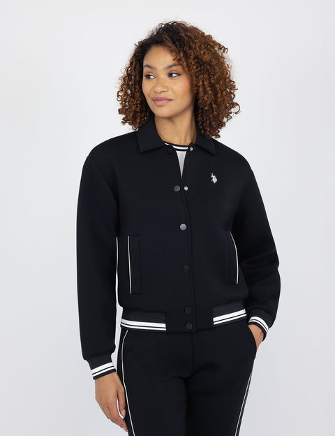 WHITE LABEL COLLAR SNAP BOMBER JACKET - U.S. Polo Assn.